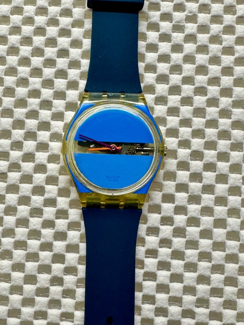 Swatch Watch Blue Painted Time GK376 Vintage 2002